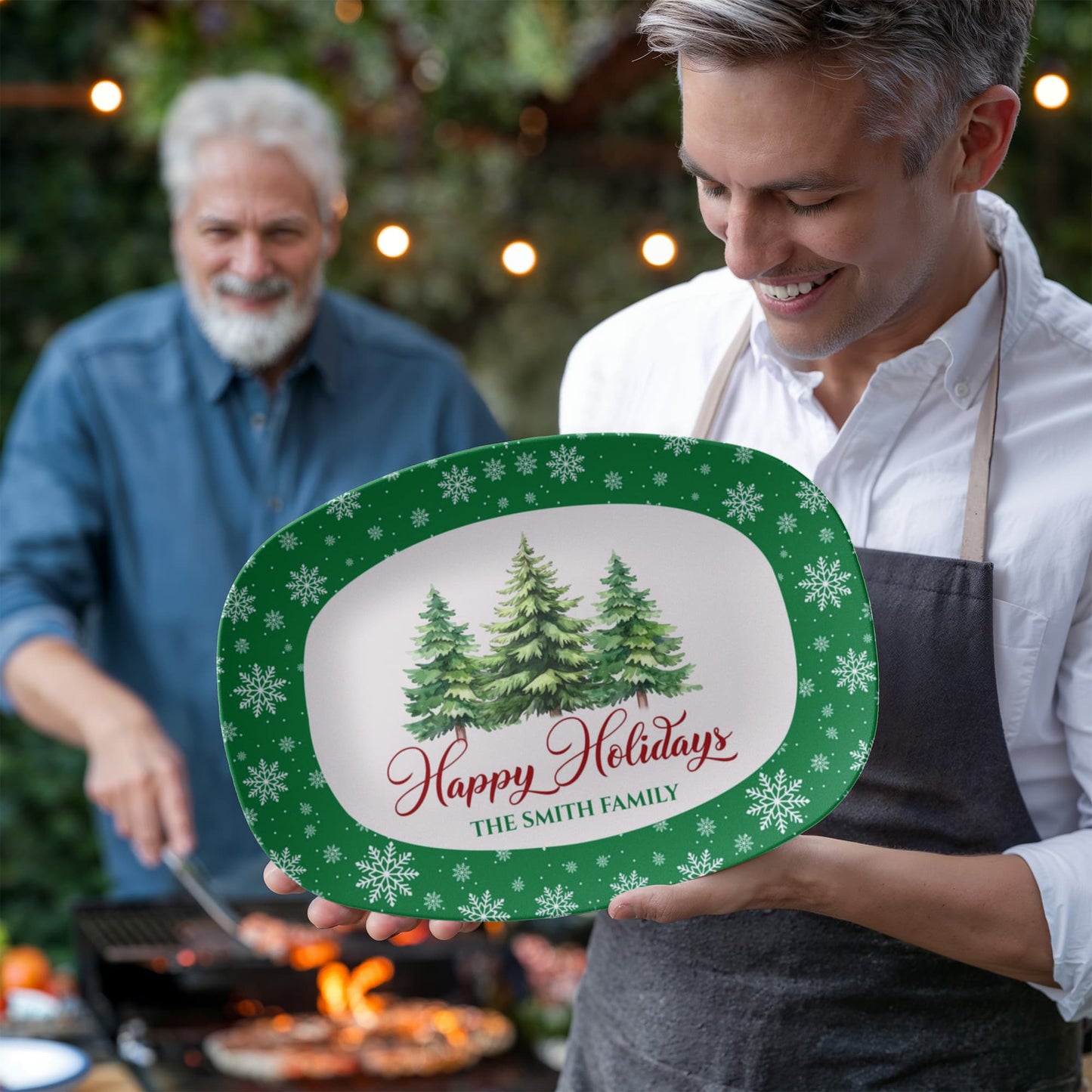 Personalized Family name Holiday Serving Tray 10”x14” Platter
