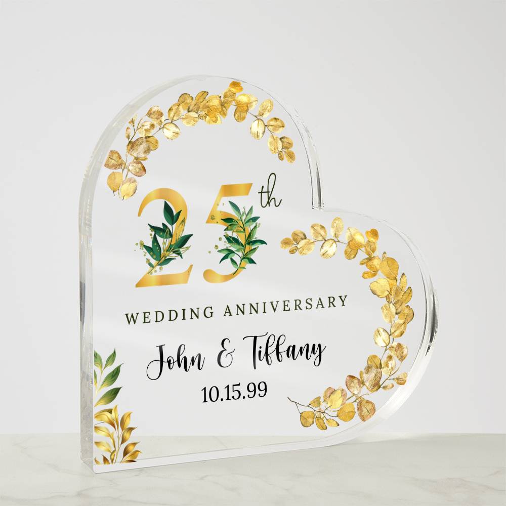 50th Anniversary Acrylic Heart Plaque