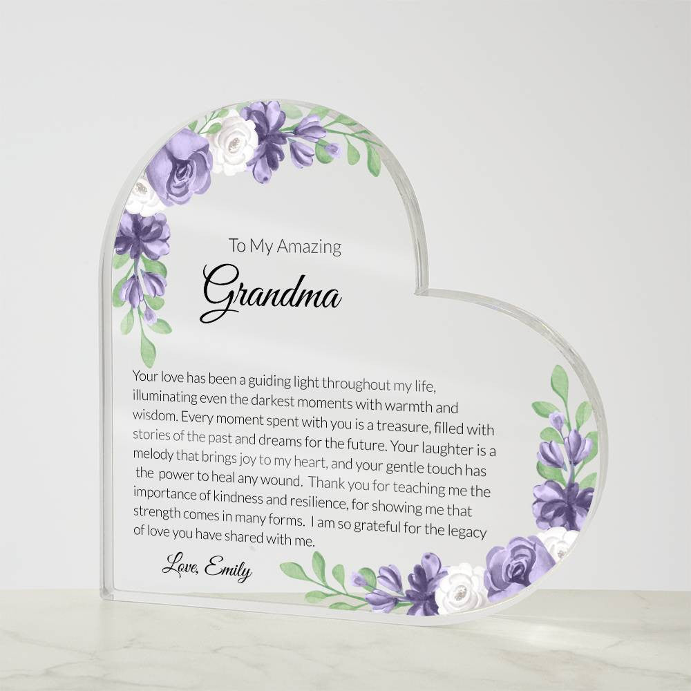 Grandma Acrylic Heart Plaque