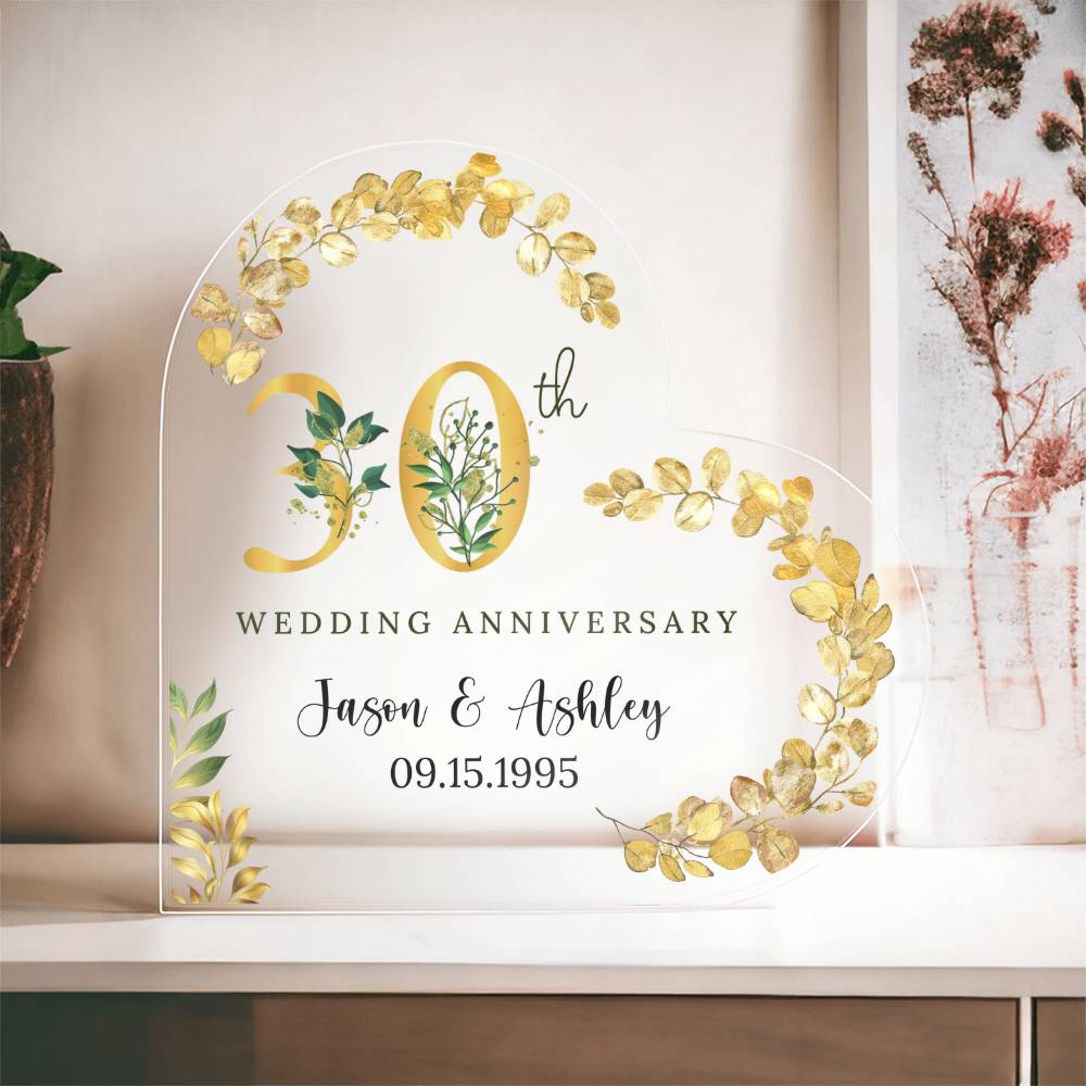 50th Anniversary Acrylic Heart Plaque