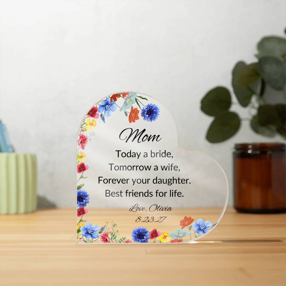 Mother of The Bride Acrylic Heart Plaque