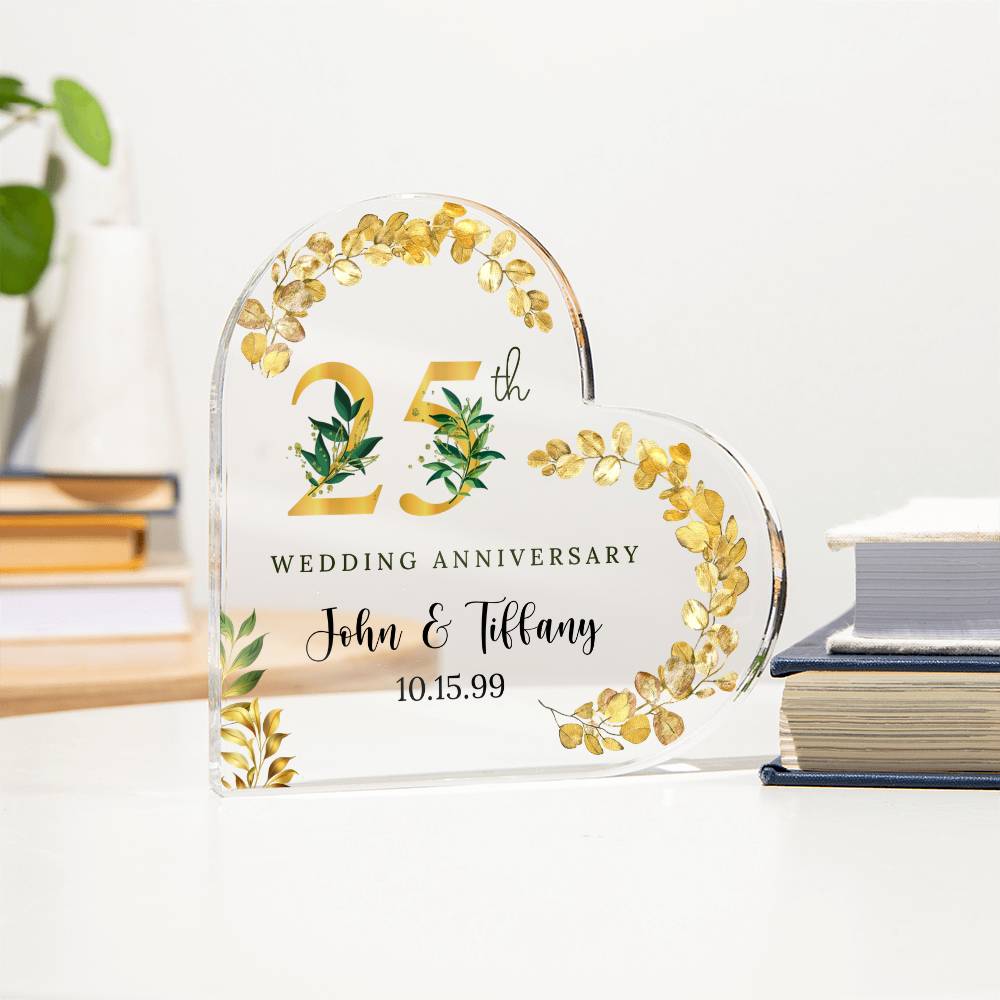 50th Anniversary Acrylic Heart Plaque