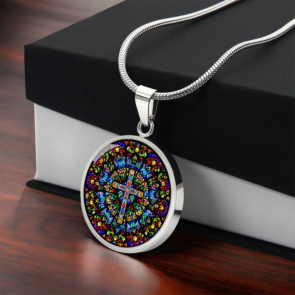 Cross Engraved Pendant Necklace