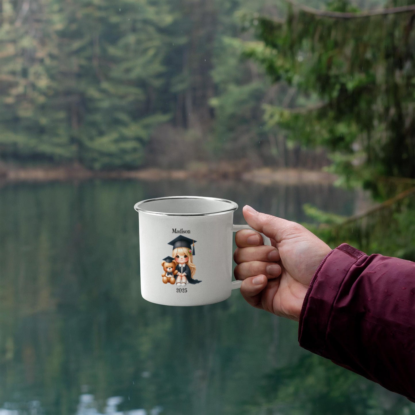 Kindergarten Graduation 12oz Enamel Camping Mug