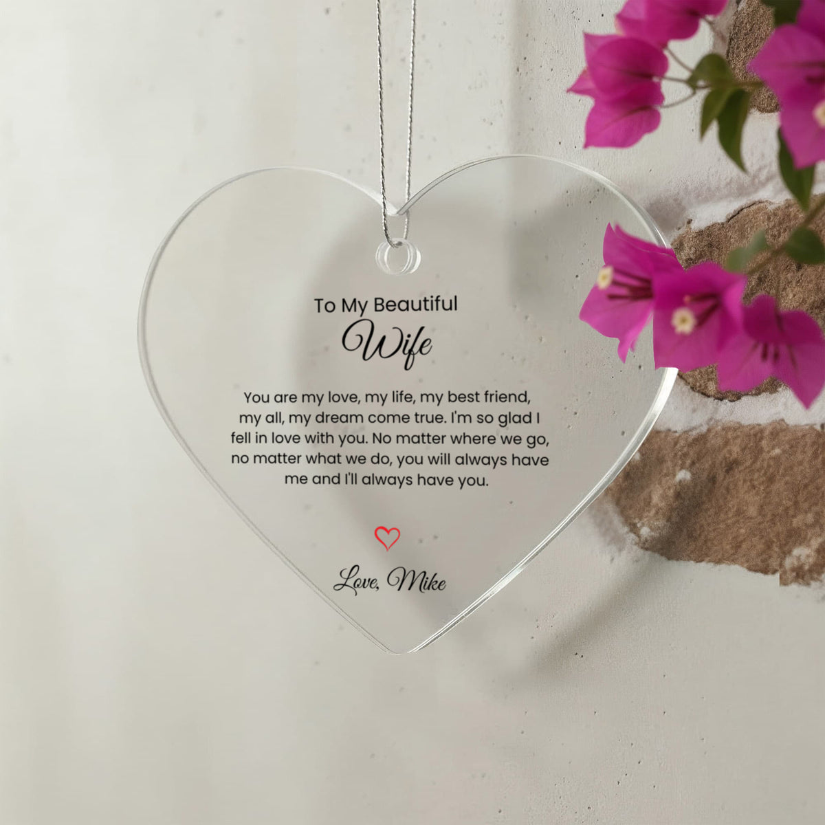 Ceramic Heart Ornament Gift for Wife