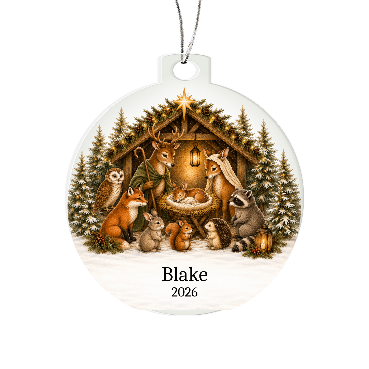 Babys 1st Christmas Animal Nativity Ornament