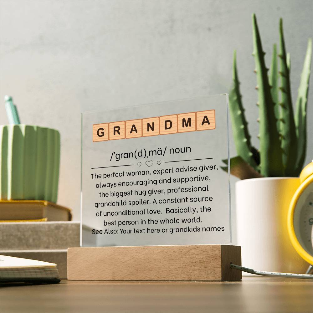 Personalized Grandma Definition Plaque