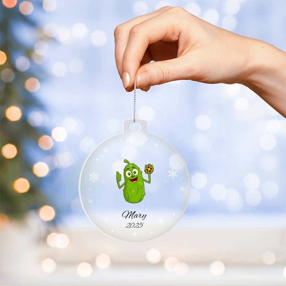 Pickleball Player Christmas Ornament