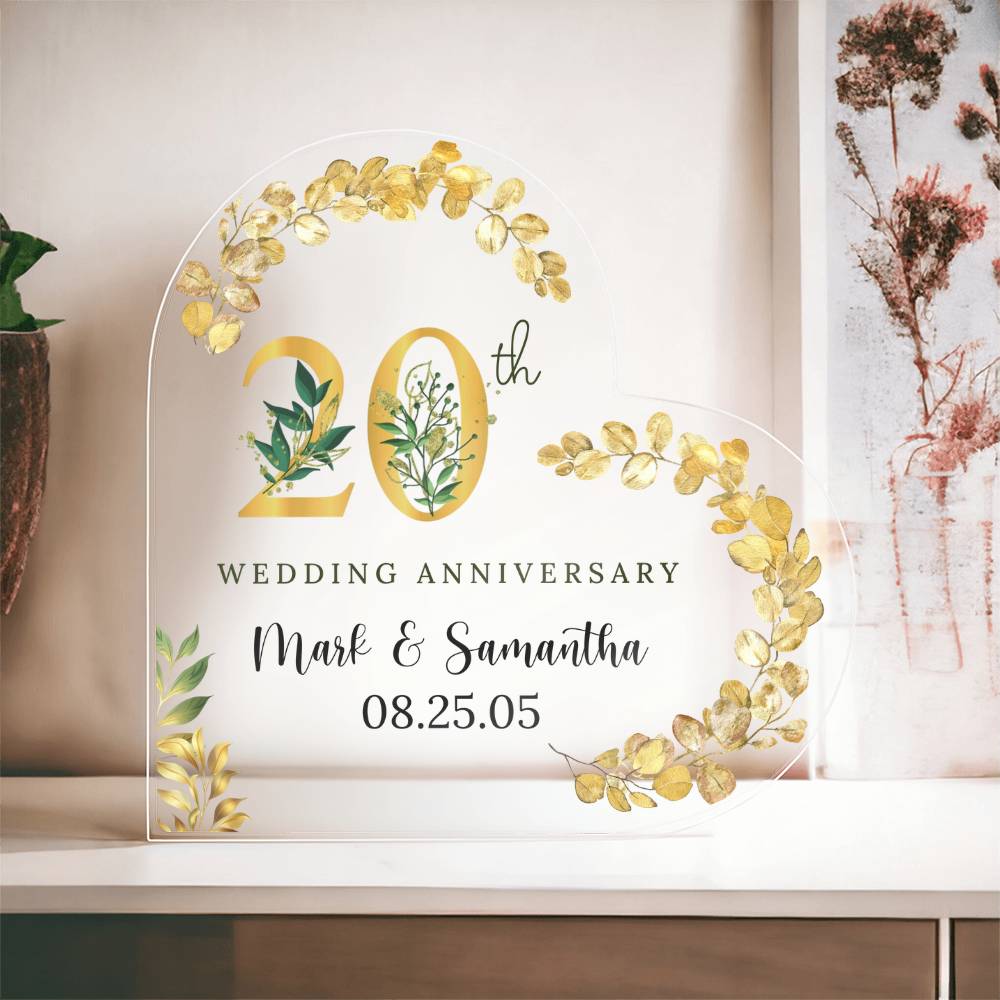 50th Anniversary Acrylic Heart Plaque
