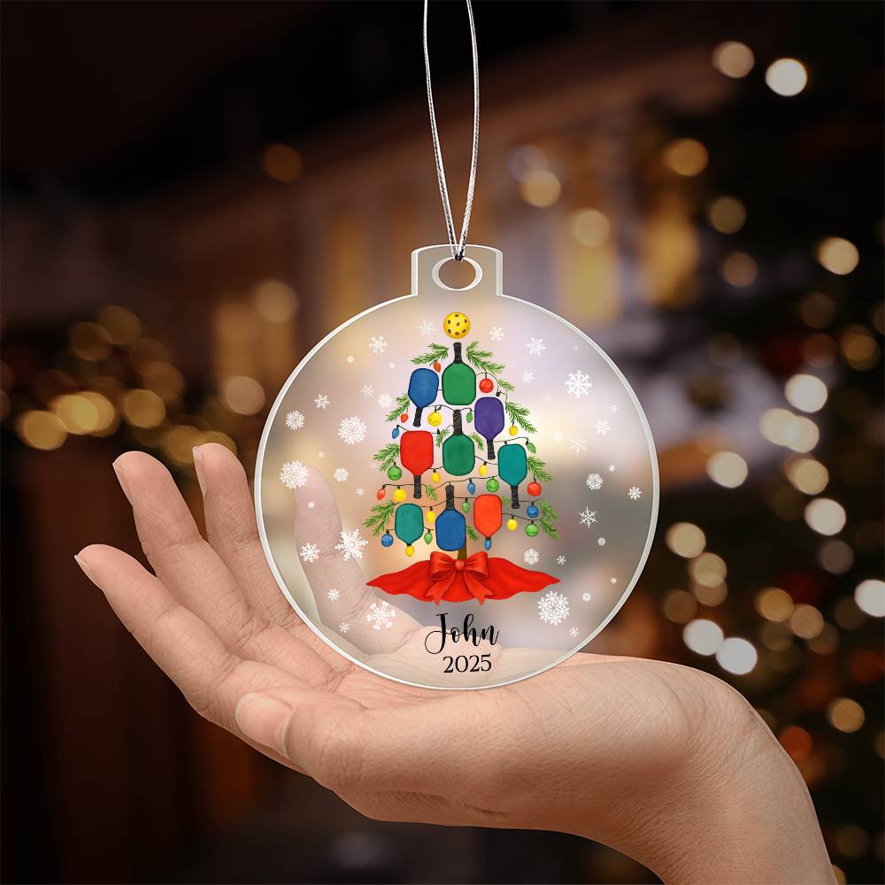 Pickleball Acrylic Christmas Ornament