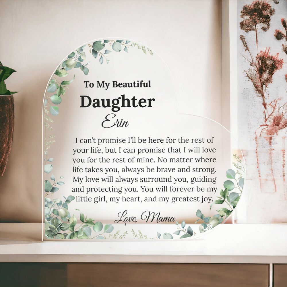 Personalized Daughter Heart Plaque