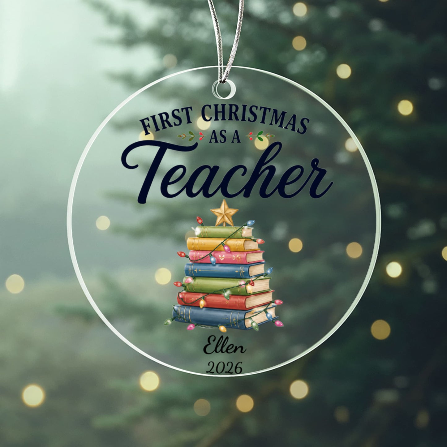 1st Christmas As A Teacher Ornament