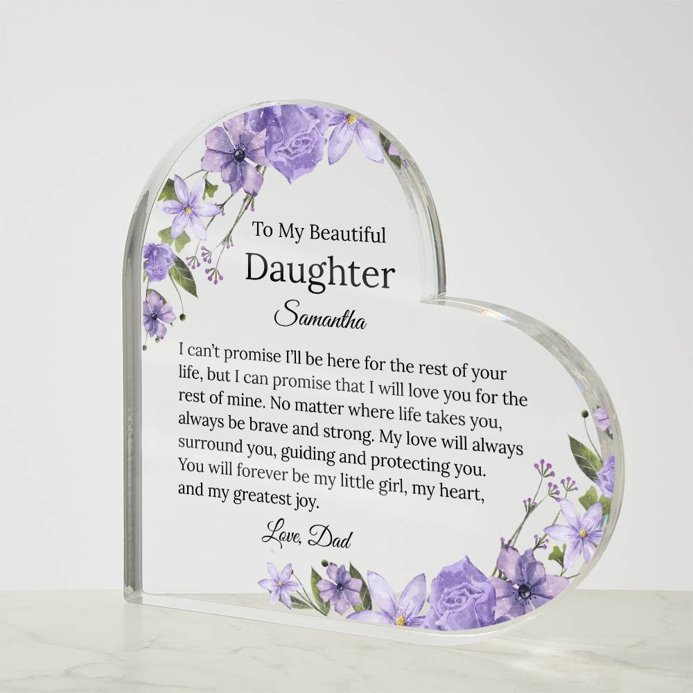 Personalized Daughter Acrylic Heart Gift