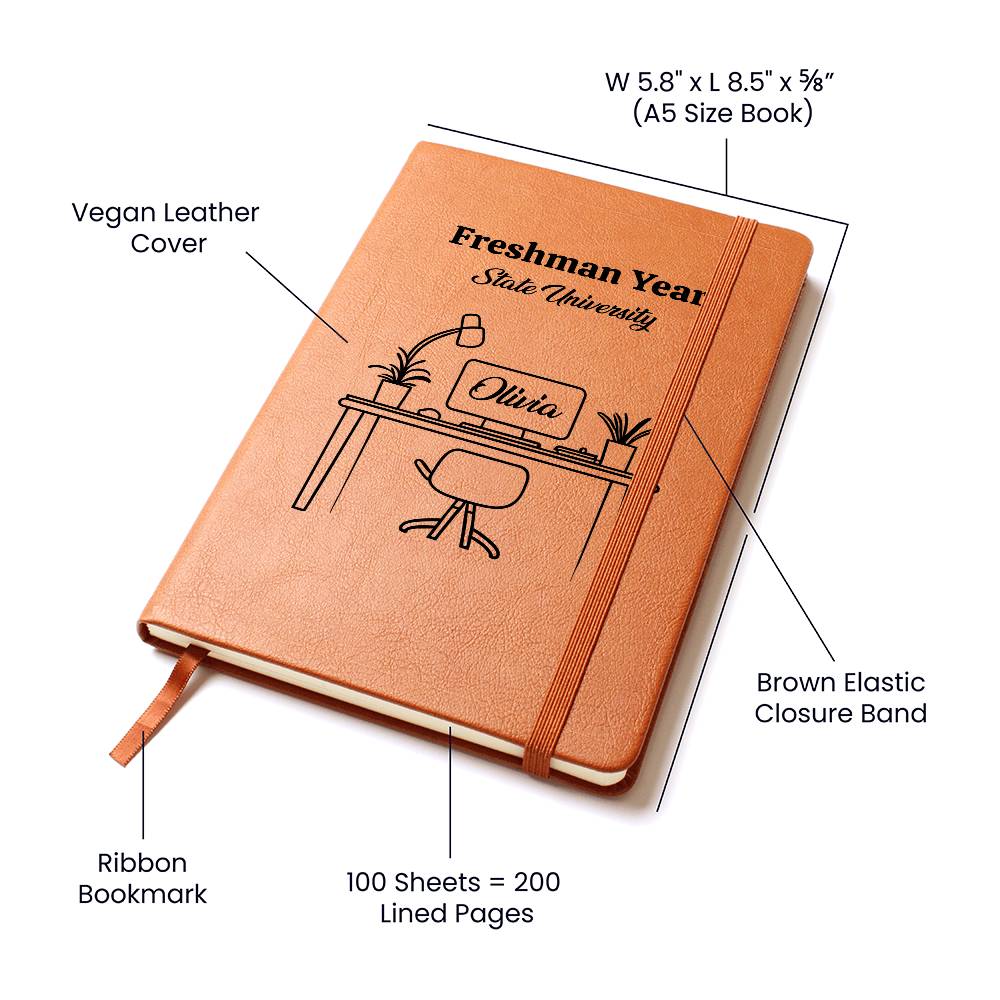Personalized Vegan Leather College Journal