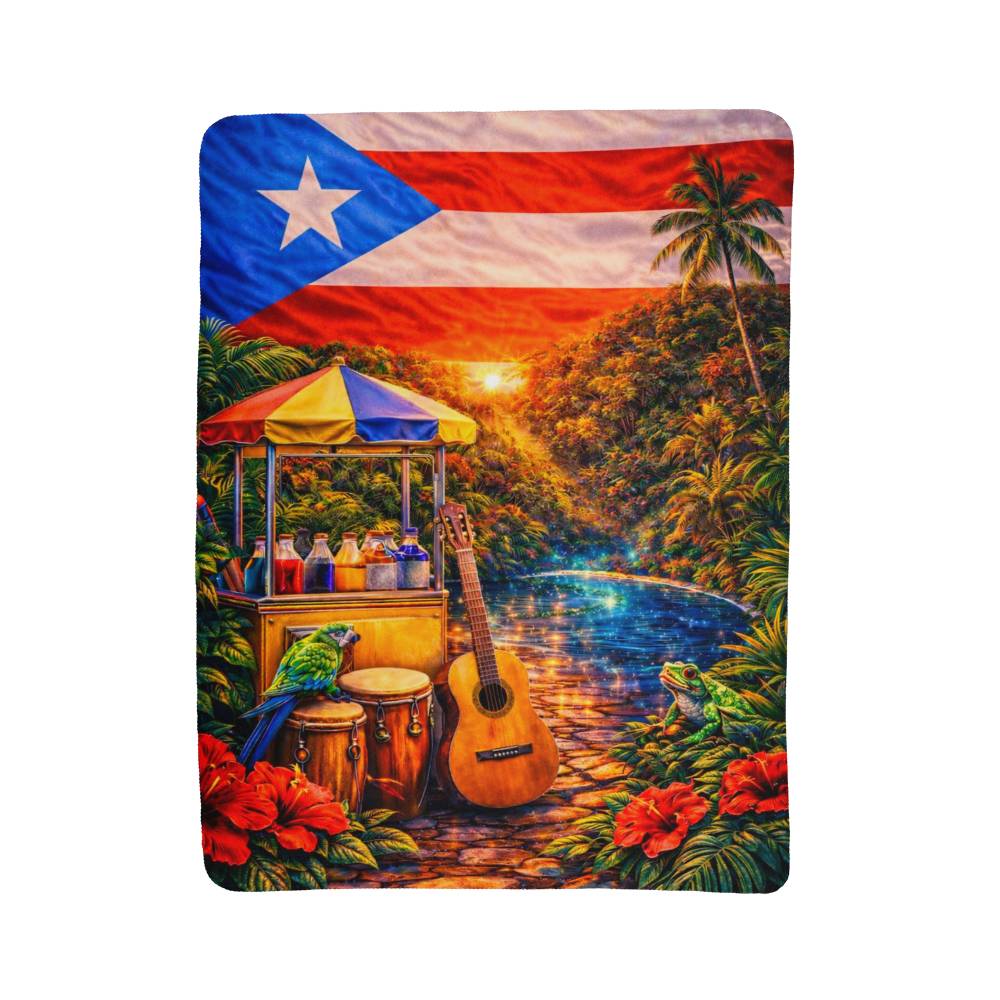Puerto Rico Flag Blanket, Island Vibe Throw, Tropical Decor Gift, Vibrant Puerto Rican Keepsake, Gorgeous Vacation Memory