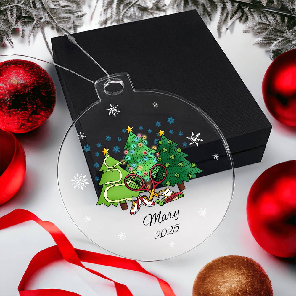 Tennis Christmas Tree Ornament Acrylic Ornament Plaque