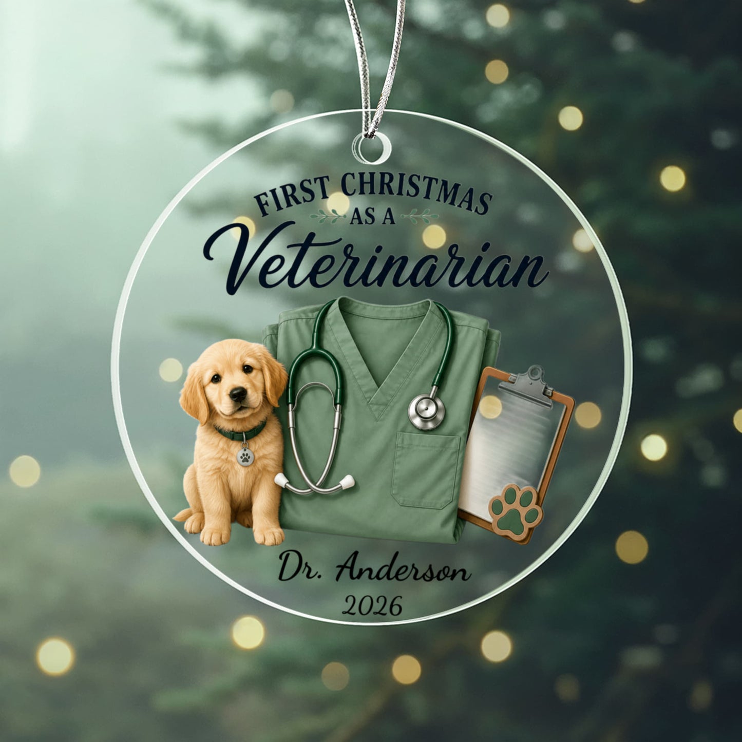 1st Christmas As A Veterinarian Ornament