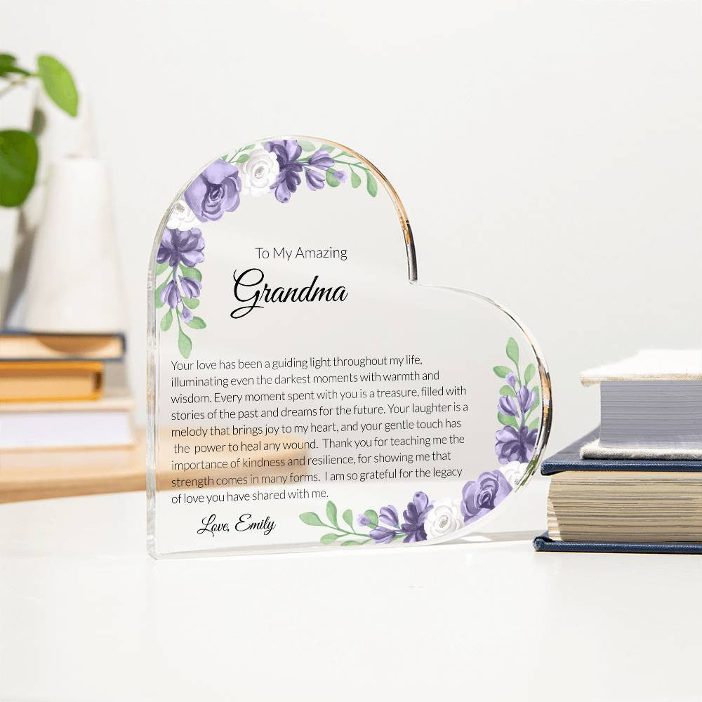 Grandma Acrylic Heart Plaque