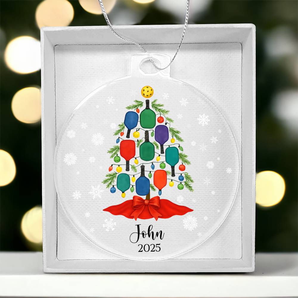 Pickleball Acrylic Christmas Ornament