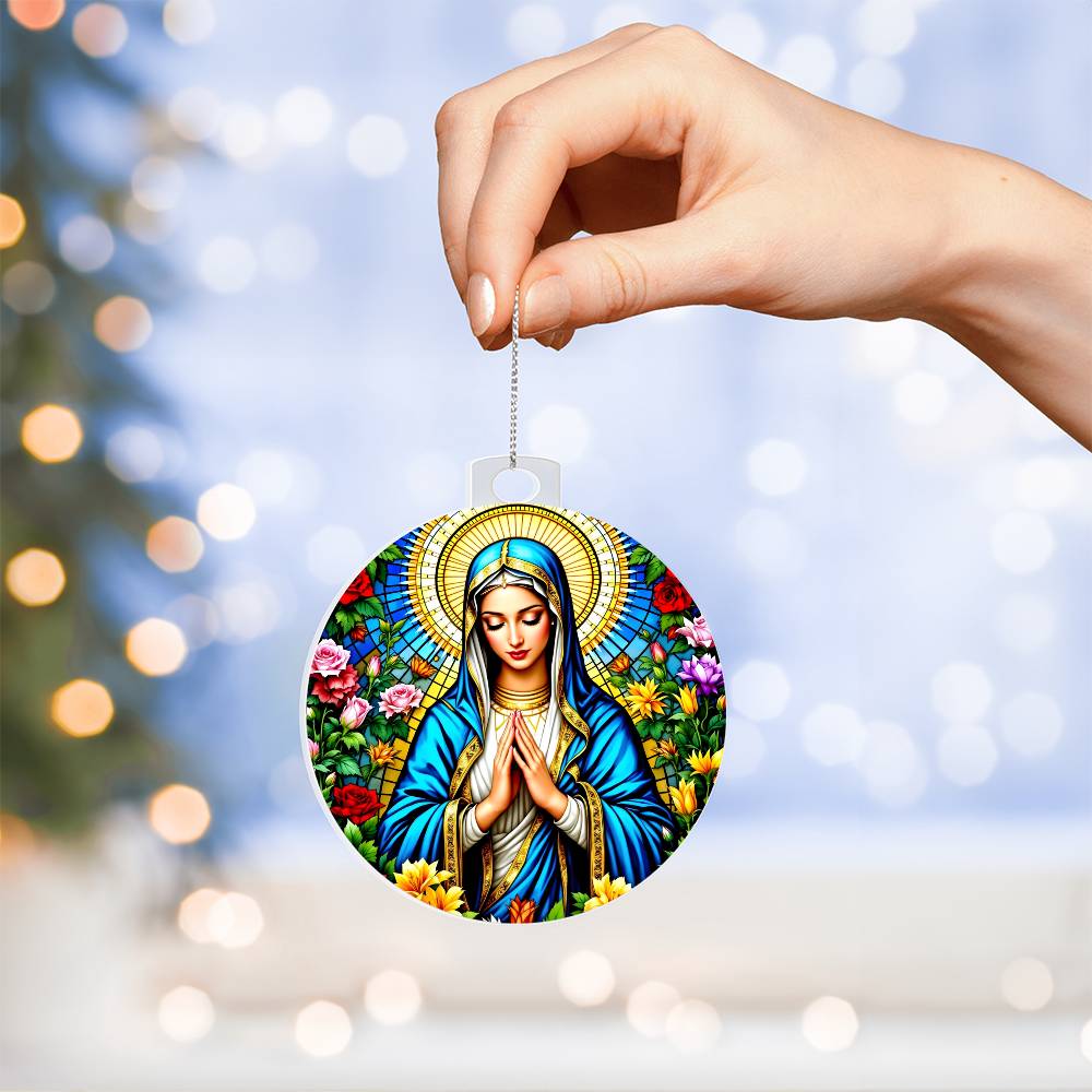 Mother Mary Catholic Acrylic Christmas Ornament