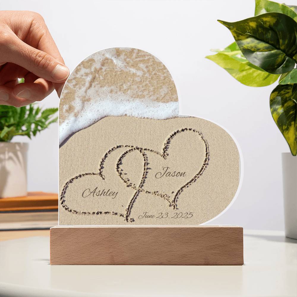 Names in the Sand Light Acrylic Sign