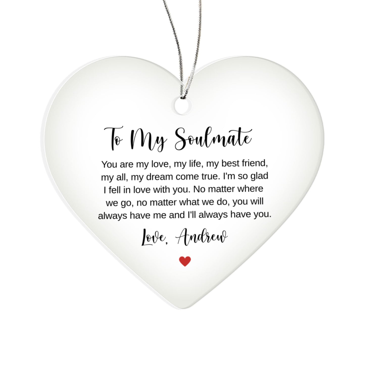 Soulmate Acrylic Heart Ornament