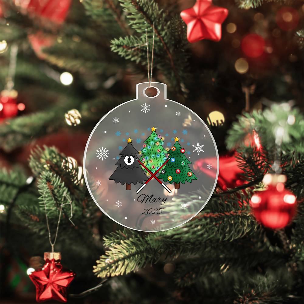 Pool Christmas Tree Ornament Acrylic Ornament Plaque