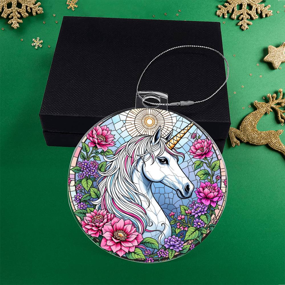 Unicorn Acrylic Christmas Ornament