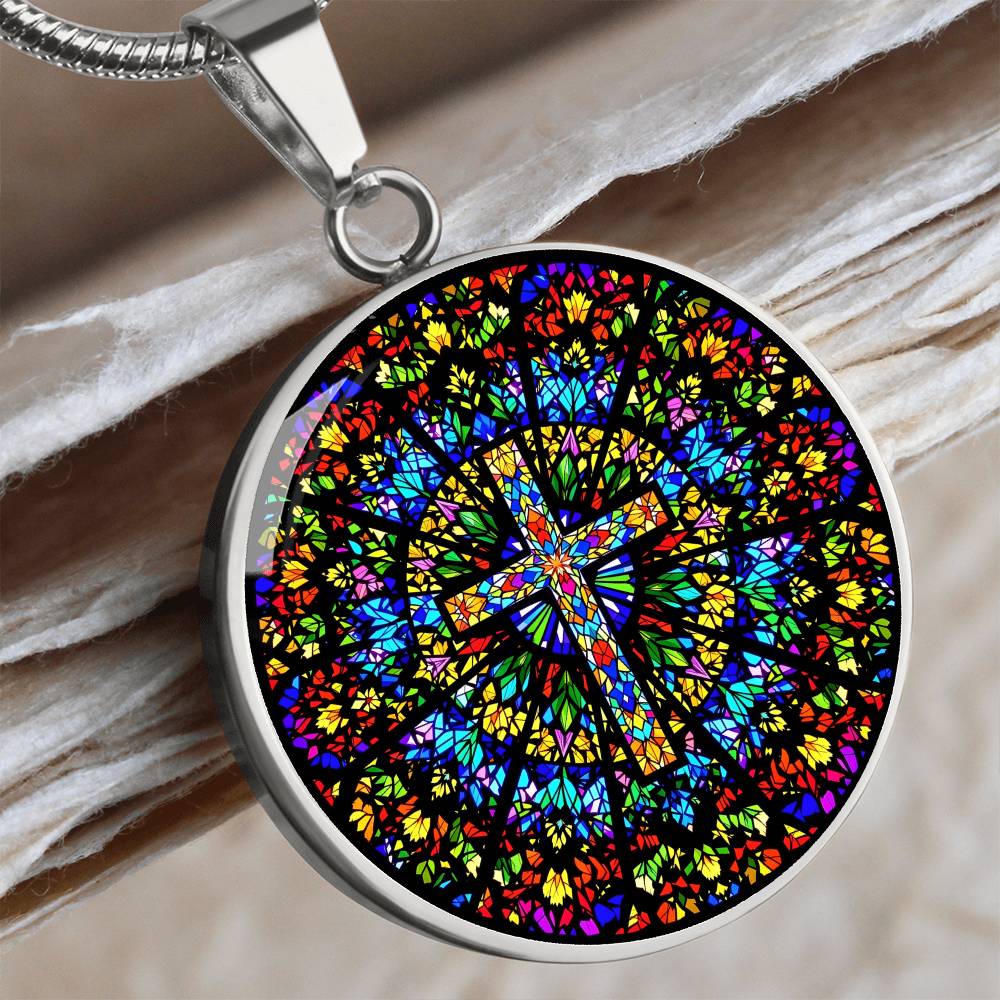Cross Engraved Pendant Necklace