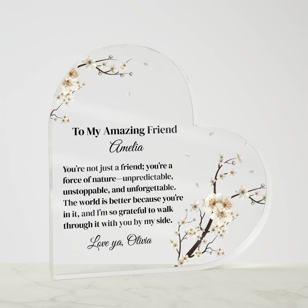 Best Friend Acrylic Heart Plaque