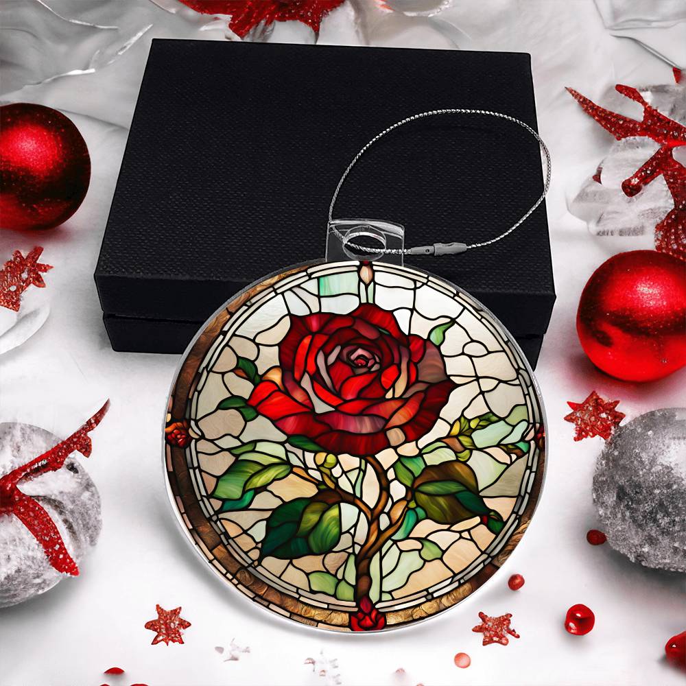 Stained Glass Style Acrylic Christmas Ornament