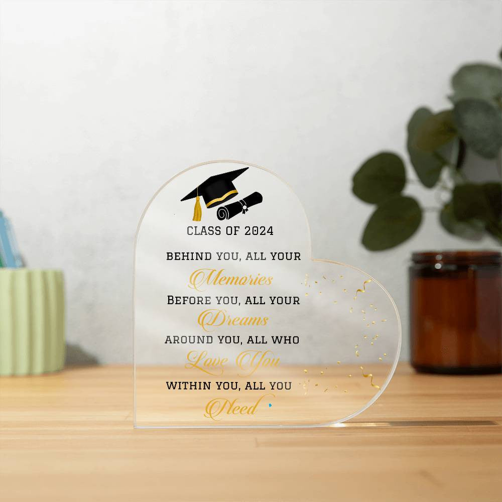 Class of 2024 Graduation Gift Acrylic Heart Plaque