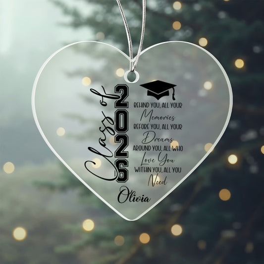 Class of 2026 Graduation Acrylic Heart Ornament