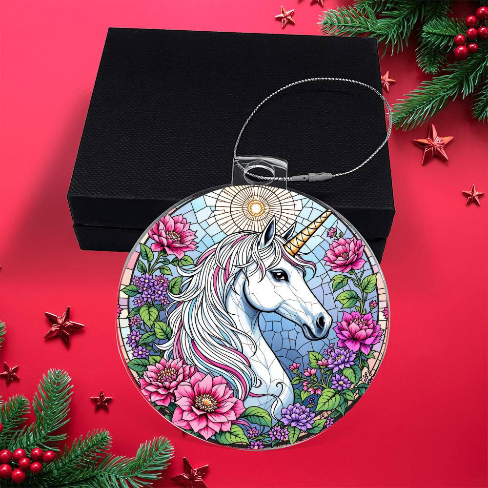 Unicorn Acrylic Christmas Ornament