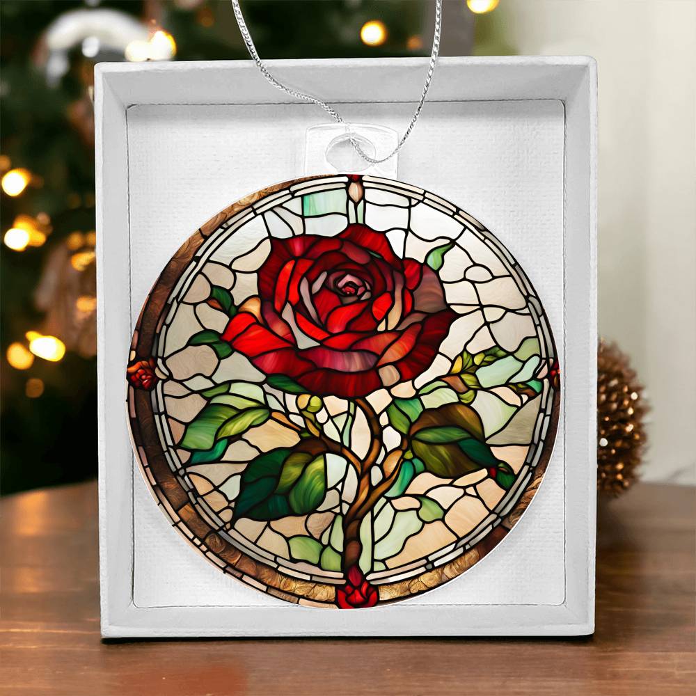 Stained Glass Style Acrylic Christmas Ornament