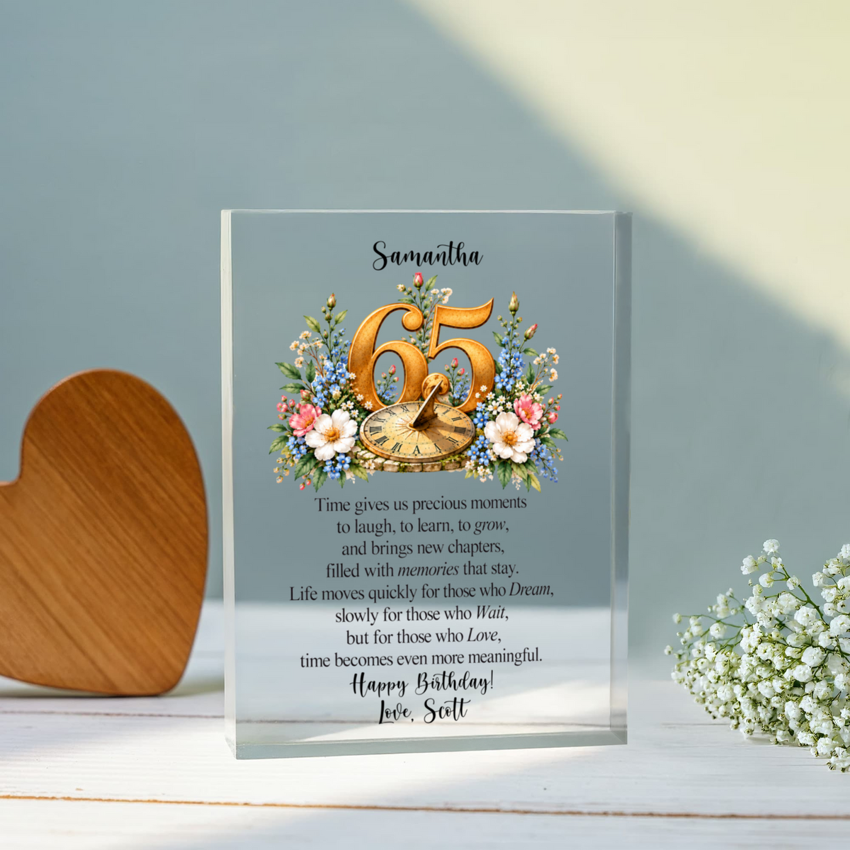 Personalized 65th Birthday Plaque