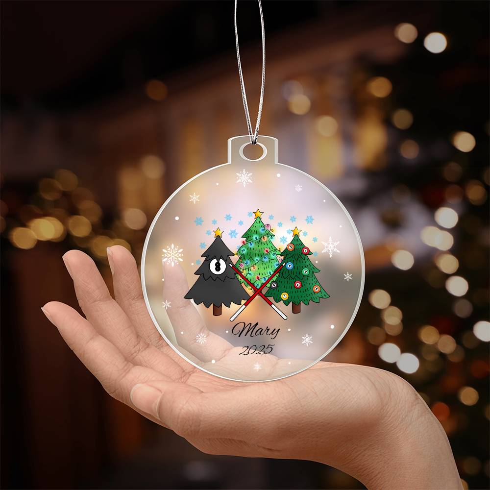 Pool Christmas Tree Ornament Acrylic Ornament Plaque