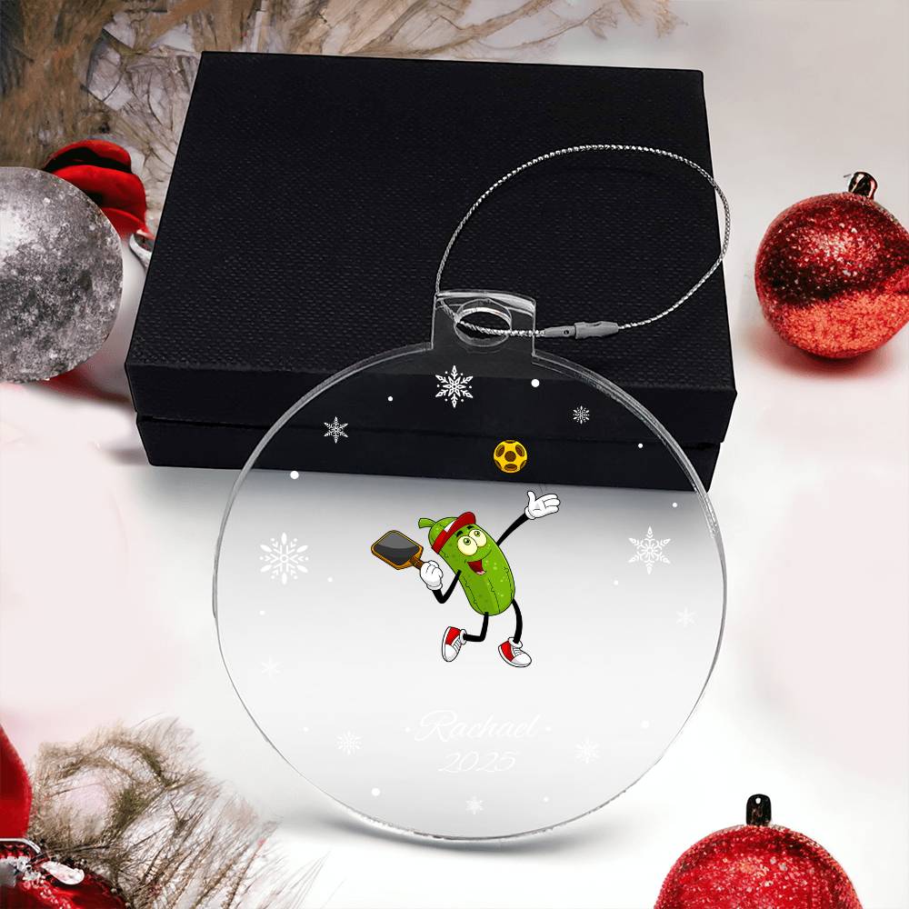 Fireball Pickleball Player Christmas ornament Pickleball Player Acrylic Christmas Ornament