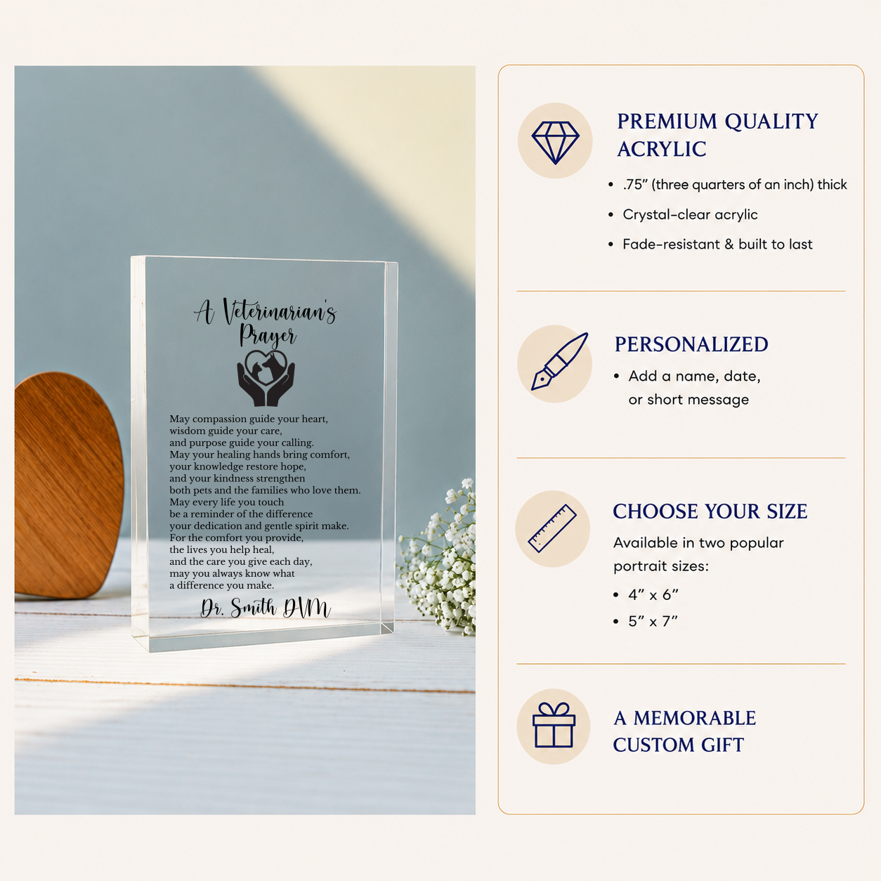 Veterinarian Prayer Plaque