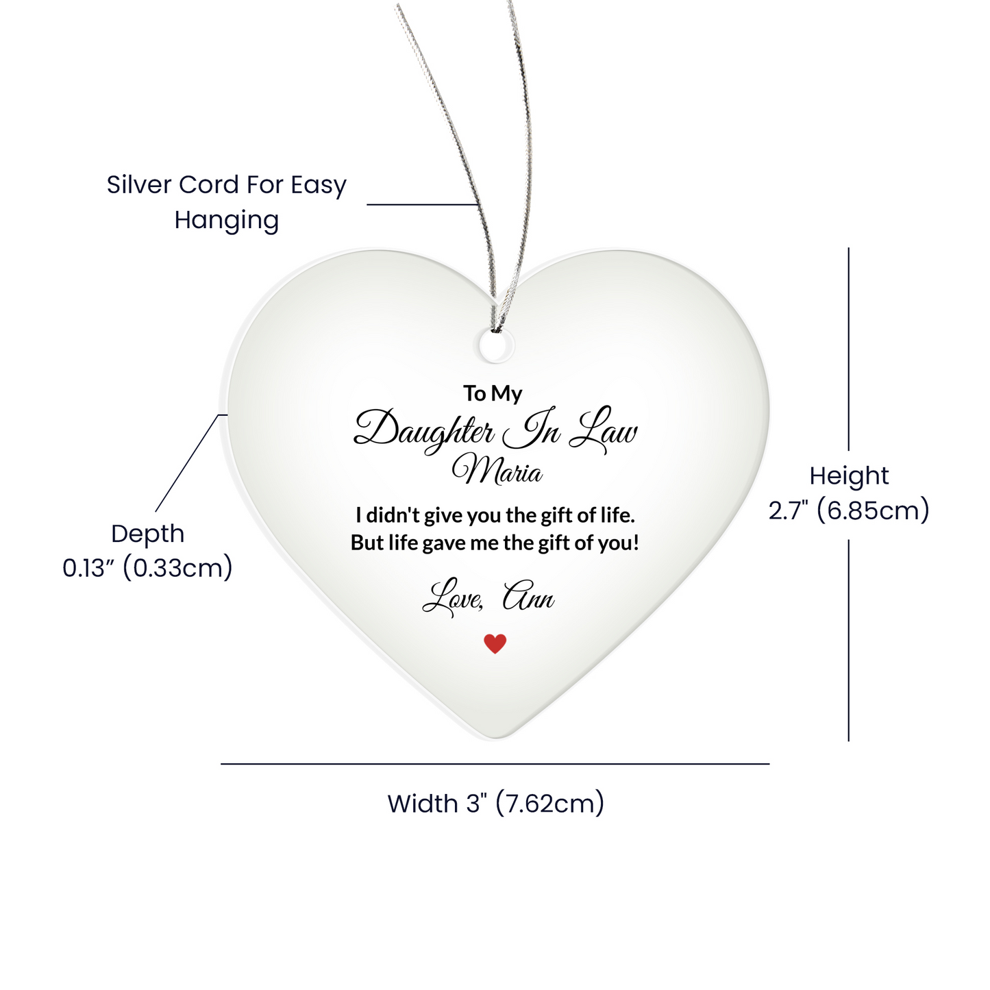 Daughter In Law Acrylic Ornament Plaque