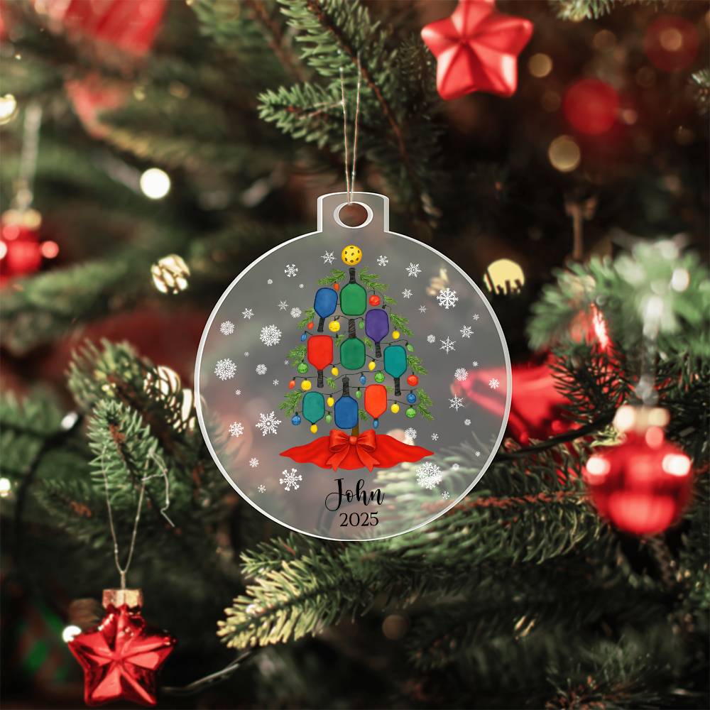Pickleball Acrylic Christmas Ornament