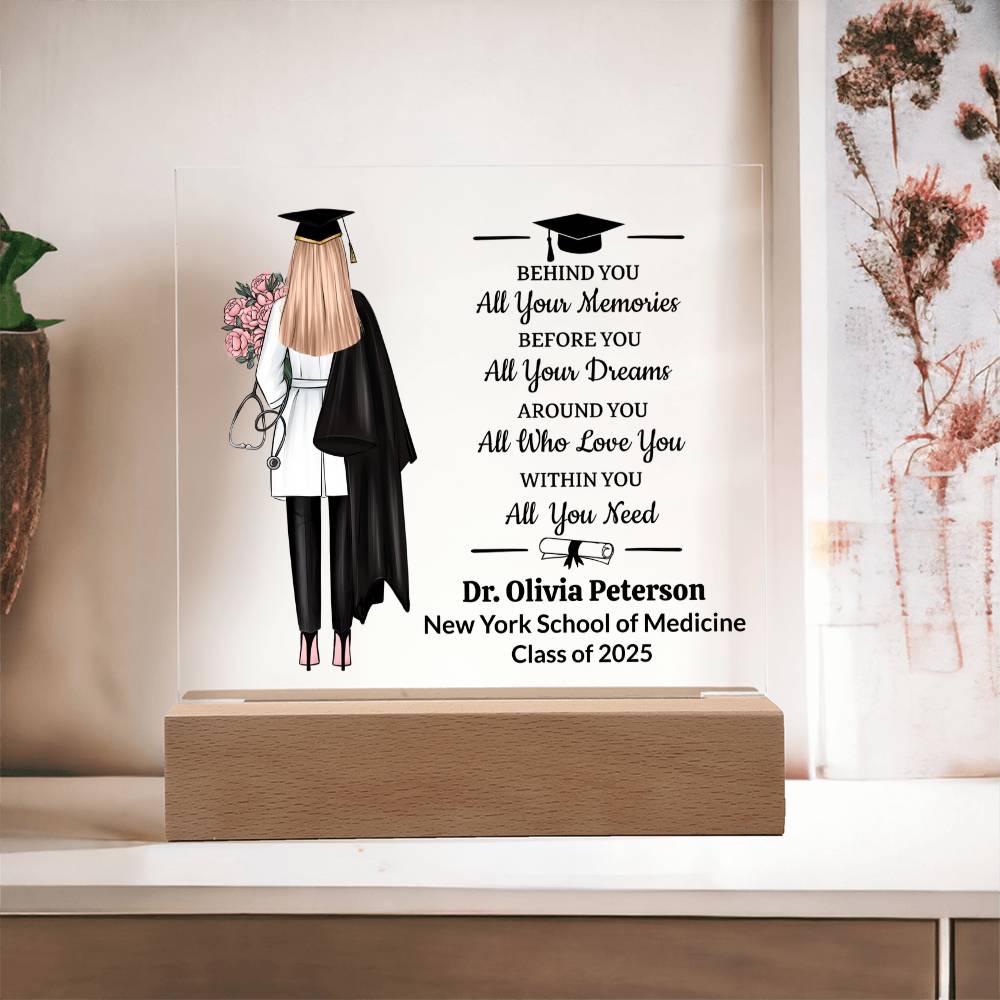 Personalized Medical School Pinning Ceremony Acrylic Plaque