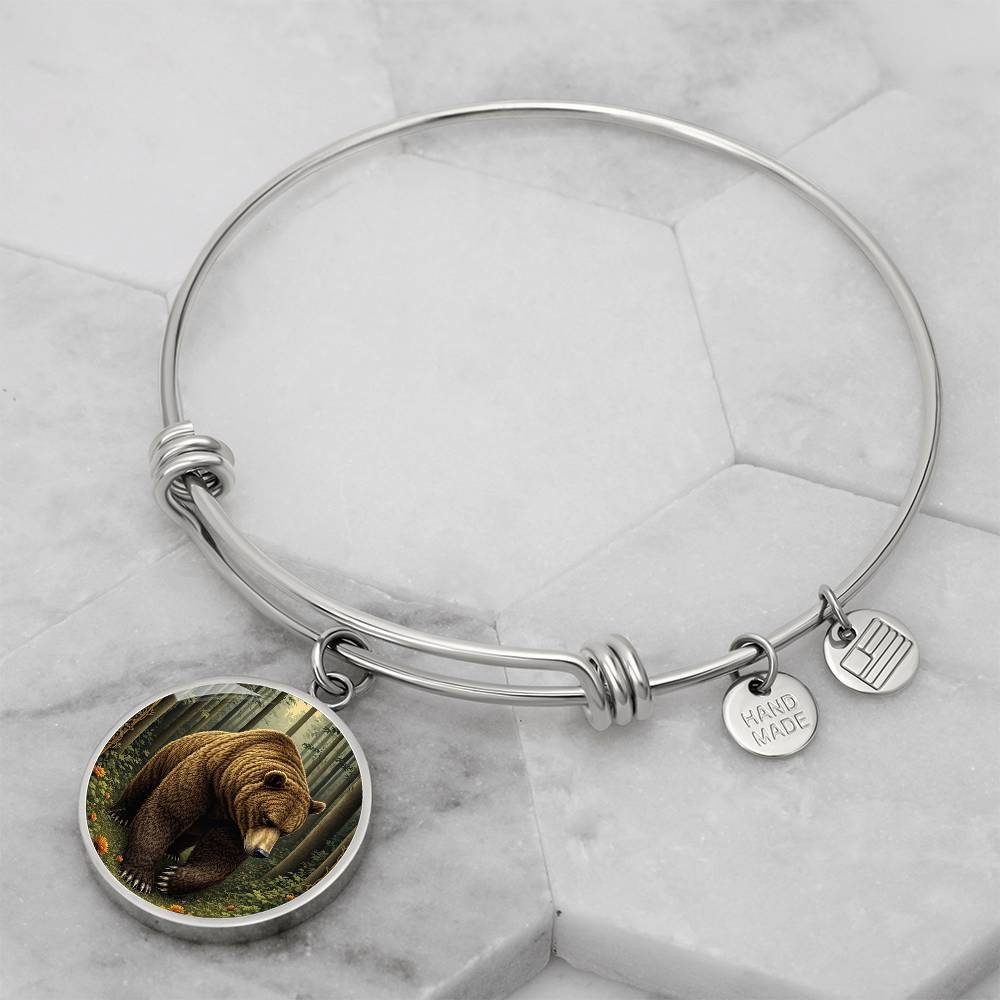 Personalized Brown Bear Pendant Necklace