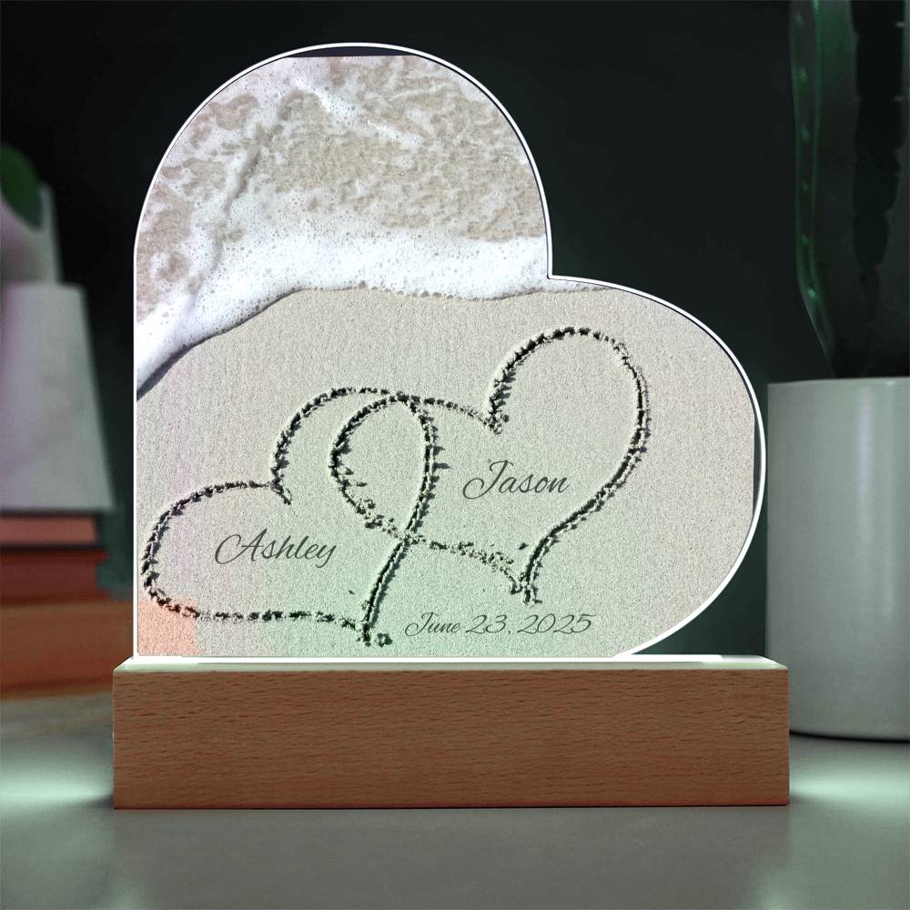 Names in the Sand Light Acrylic Sign