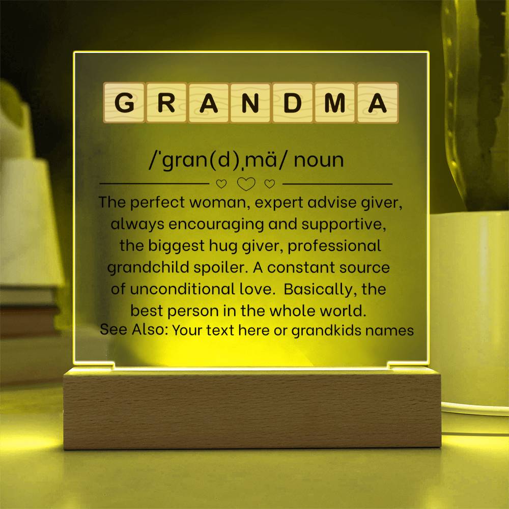 Personalized Grandma Definition Plaque