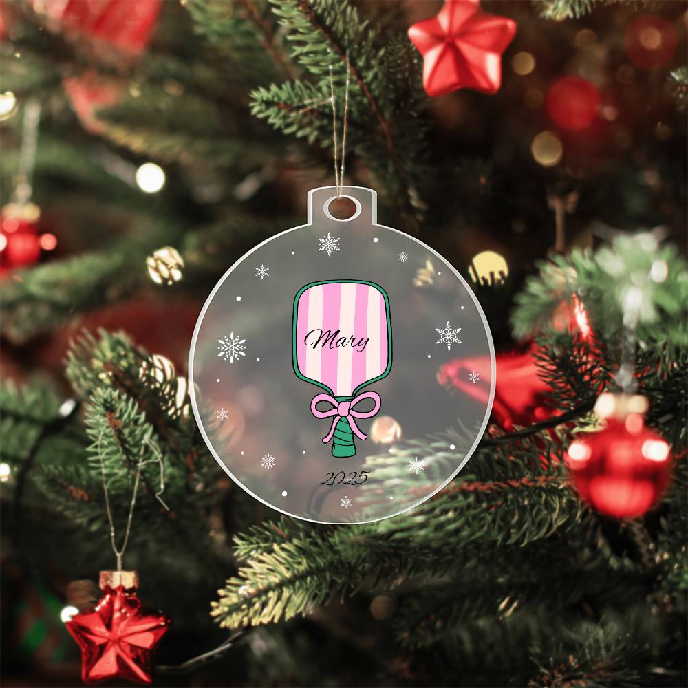 Pickleball Christmas Ornament Acrylic Ornament Plaque