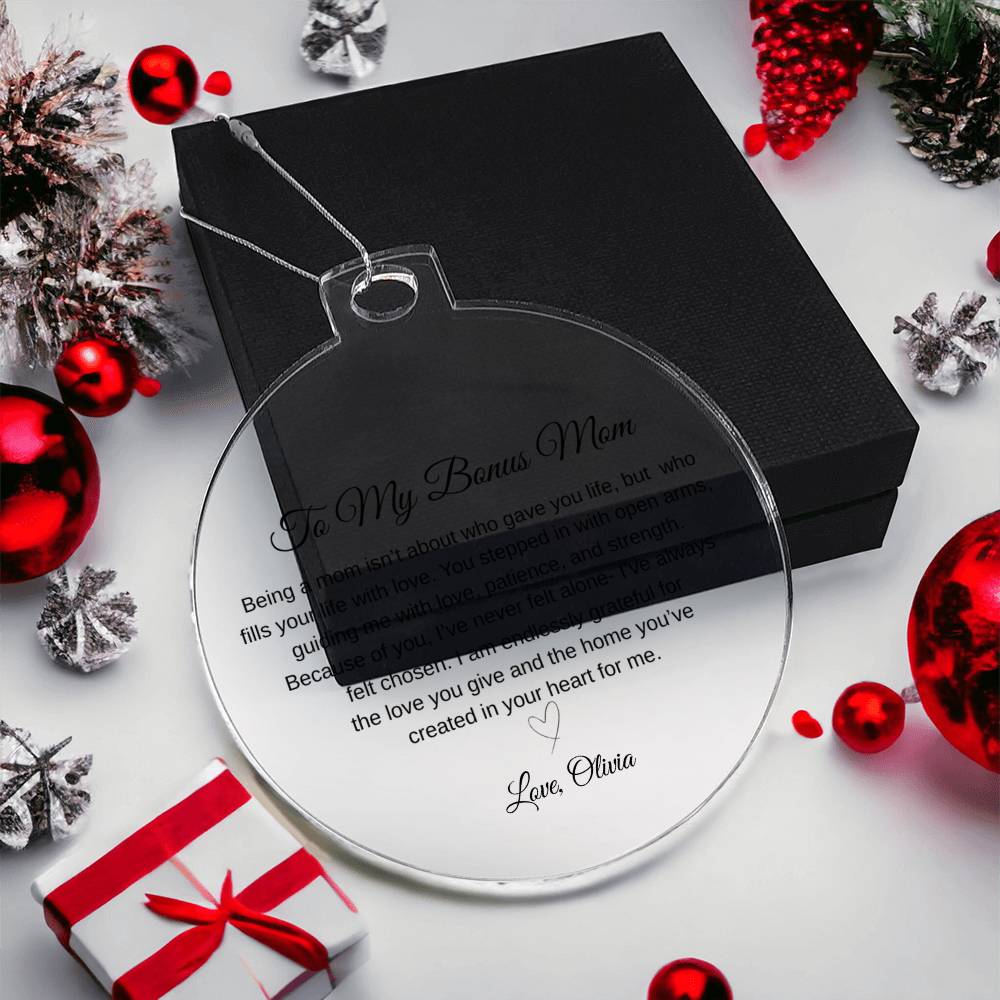 Bonus Mom Acrylic Ornament Plaque