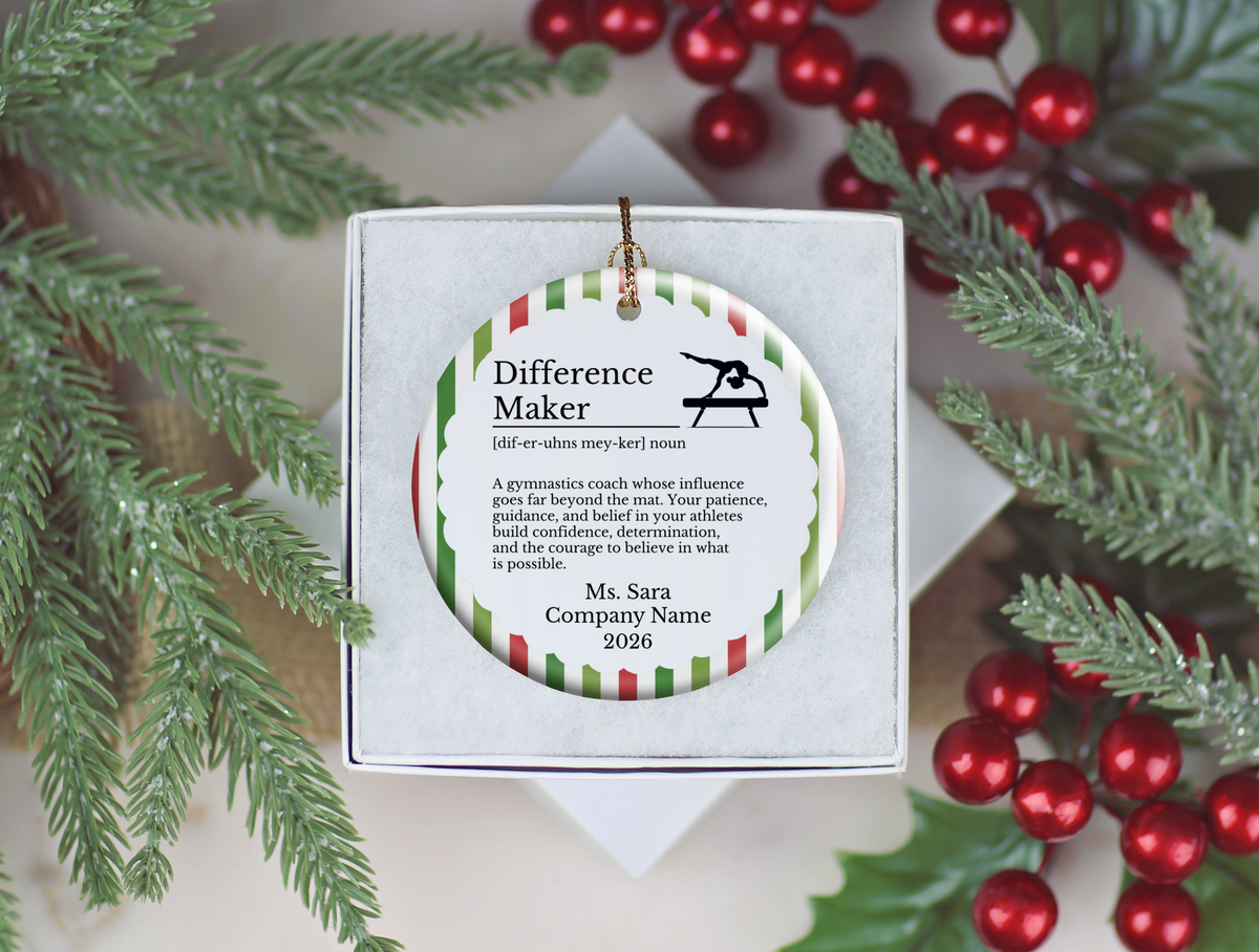 Gymnastics Coach Thank You Christmas Ornament