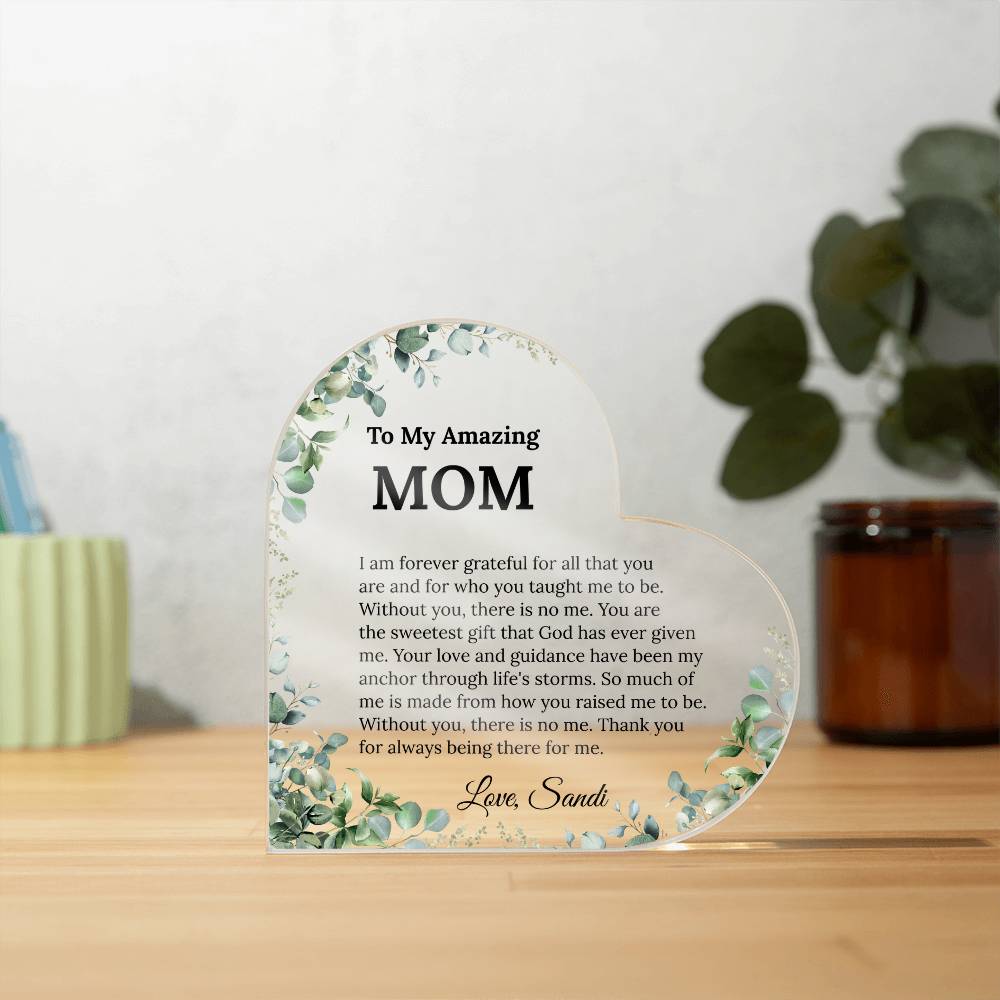 Personalized Mom Heart Plaque