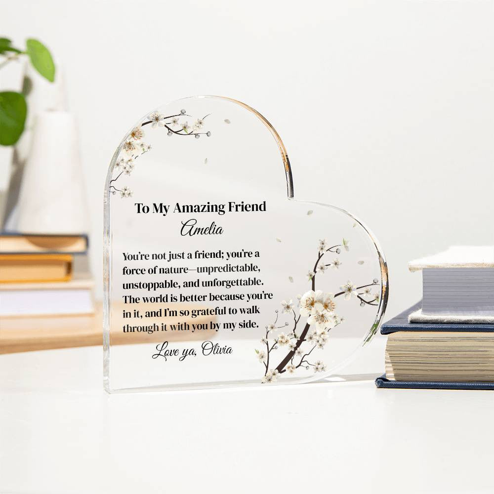 Best Friend Acrylic Heart Plaque
